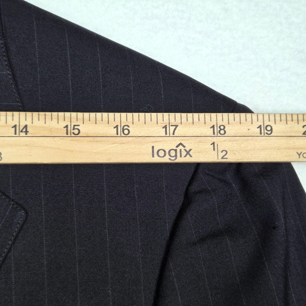 Brooks Brothers Blazer Mens 39 Navy Blue Pinstripe Wool Brooksease Sport Coat - Picture 10 of 11